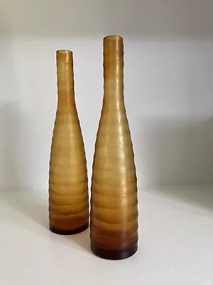 Buy Cut Glass Bottle Vase | Cut Glass | Height: 25cm | Base Width: 6cm | Amber Glass • 199.90£