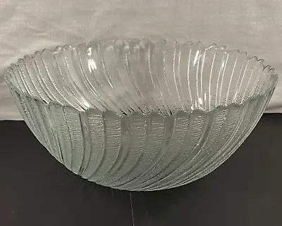 Buy Vintage Arcoroc Seabreeze Clear Glass Serving Bowl Swirl Pattern • 17.31£