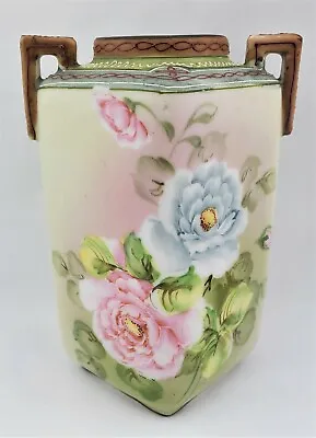 Buy Antique Nippon Hand Painted Roses & Moriage 5.75  Vase Coronation Ware 1891-1921 • 84.21£