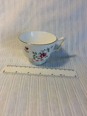 Buy Vintage Crown Sussex Fine Bone China Floral Pattern Gold Rim Tea Cup • 3£