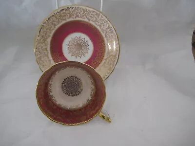 Buy Paragon Double Warranty Cup And Saucer. Rich Red And Gold Pattern. • 5£