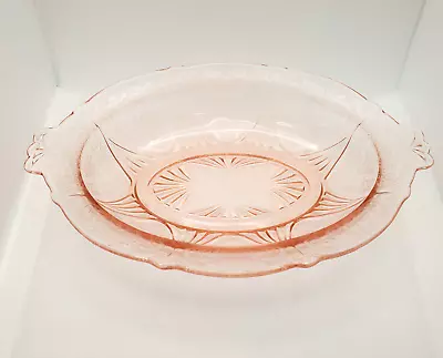 Buy Hazel Atlas Pink Royal Lace Oval Bowl, Serving Dish, Depression Glass Vtg 1930s • 18.94£