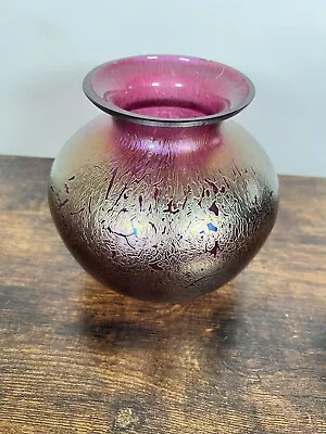 Buy Royal Brierley Vintage  Studio Range  Iridescent Globe Vase By Michael Harris • 45£