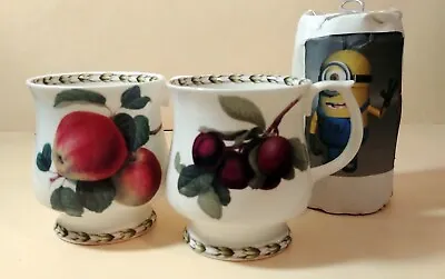 Buy DINNERWARE:2 Mugs Or Footed Cubs/Queen's Fine Bone China - Fruits  Lot 3 • 21.72£
