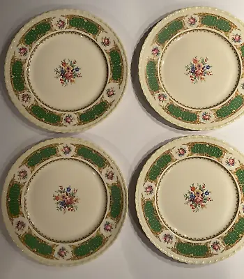 Buy Myott Staffordshire England Classic Pattern #3283 Green Set Of 4 Dinner Plates • 30.49£