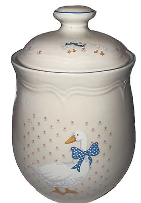 Buy Blue Ribbon Goose Vintage Country Kitchen Canister Jar With Lid Stoneware • 10£