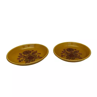 Buy Palissy Royal Worcester Pin Trinket Dishes X 2 Floral Tan & Brown - 11 Cm Wide • 7.99£