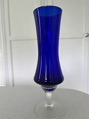 Buy Cobalt Blue Glass Bud Vase 19cm Tall • 8.95£