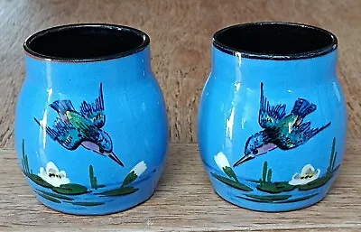 Buy Watcomb Torquay Studio Art Motto Pottery Ware Kingfisher Pair Of Small Pots. • 10£
