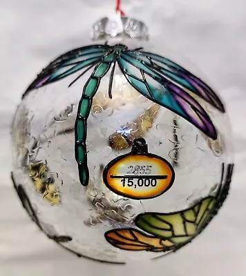 Buy Decorative Numbered Hand Painted Large Crackled Glass Dragonfly Bauble❄️vgc❄️ • 16.95£