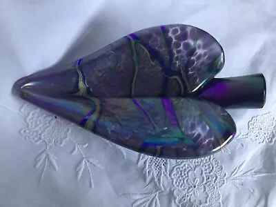 Buy Okra Glass Leaf Shaped Irredentist Dish - Very Rare • 85£