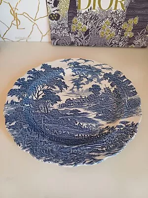 Buy Beautiful Vintage 'Ridgway' Blue & White China Dinner Plate • 9£
