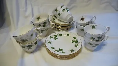 Buy Colcough Ivy Leaf Design 10 Cup & 8 Saucers,  5 Side Plates • 25£