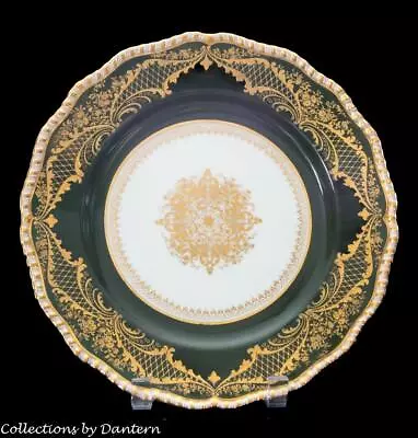 Buy Doulton Burslem Antique Porcelain Cabinet Plate, Green/Gold Trim, Ca.1898-1899 • 185.28£