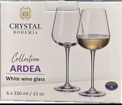 Buy 6Pack Of Crystal Bohemia Collection Ardea Wine Glass Fine European Glass • 24.49£