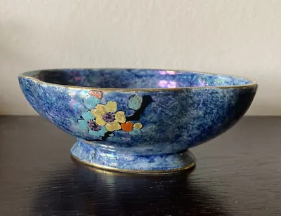 Buy Vintage Grimwades Lustre Byzanta Dish Bowl Blue Floral Gilt Rim Royal Winton • 12£