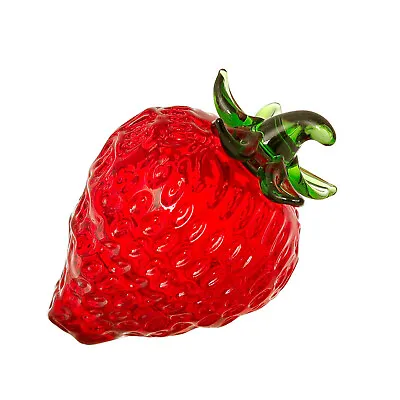 Buy Crystal Strawberry Figurine Collectible Glass Fruit Ornament Tabletop Decor Gift • 9.59£