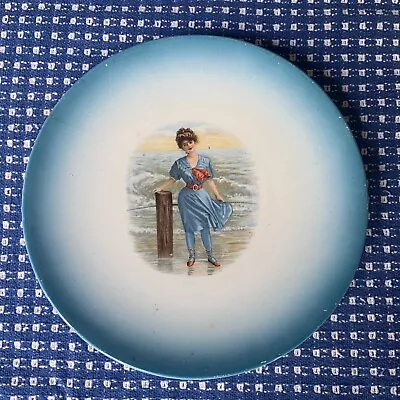 Buy Vintage Sevres Porcelain Plate Blue With Swimmer Girl 8.25” • 18.97£