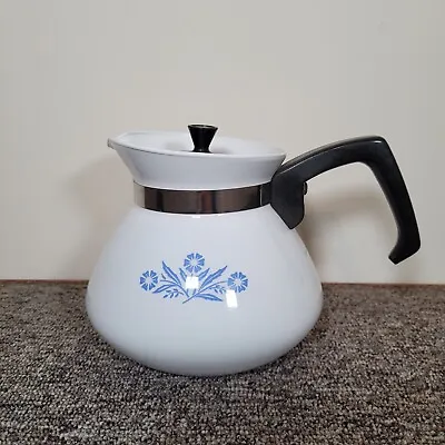 Buy Vintage Corning Ware Teapot 6 Cup Blue Cornflower  • 19.99£