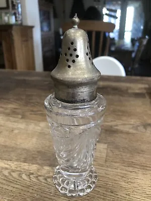Buy Antique Cut Glass And Silver Top Sugar Shaker  • 6£
