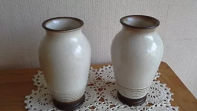 Buy 2 Denby Potters Wheel Vases Bud. 14 Cm Tall Vintage • 12£