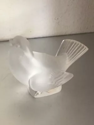 Buy Signed Lalique France Sparrow Frosted Crystal Bird Glass  Head Up   3 1/2 X 4  • 53.71£