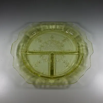 Buy Vintage Princess Green Depression Glass - Cake Plate - With Sections - Abt 9.5” • 28.44£