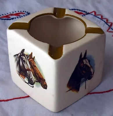 Buy Wade China: Wade England Ceramic Cube Ashtray With Horse Head Transfers • 2.99£