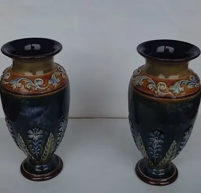 Buy Royal Doulton - Pair Of Antique Vintage   Stoneware Vases • 150£