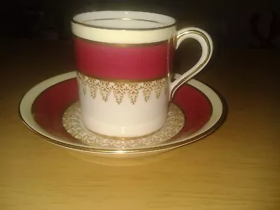 Buy Vintage Red/gold Colour Paragon China  Demitasse Coffee Cup & Saucer. (D1) • 4.99£