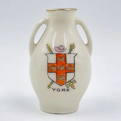 Buy Vintage The Corona China - Crested China Souvenir Model Of Vase - York Crest • 9£