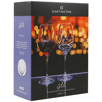 Buy Dartington Wine Goblets Glitz  Hand Finished 520ml Set Of 2 • 44.99£