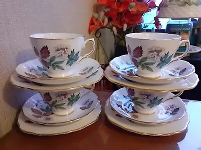 Buy Vintage Royal Vale Bone China Cups, Saucers & Side Plates X4 Trios England • 6£