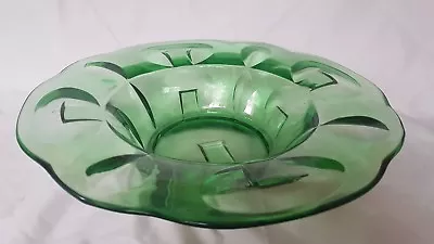 Buy Large Gorgeous Art Deco Period Green Glass Bowl • 80£