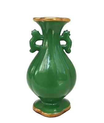 Buy Vintage Italian Ceramic Porcelain Green Handled Vase 5.5  Tall Neoclassical • 14.22£