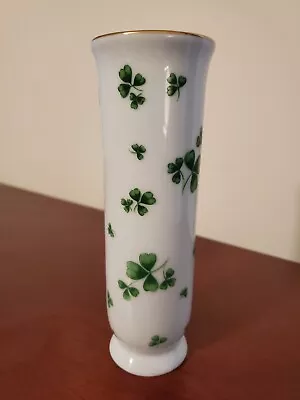 Buy Vtg LEFTON Hand Painted Shamrock Clover Vase #2612 St. Patrick's Day 6.5 In Tall • 15.15£