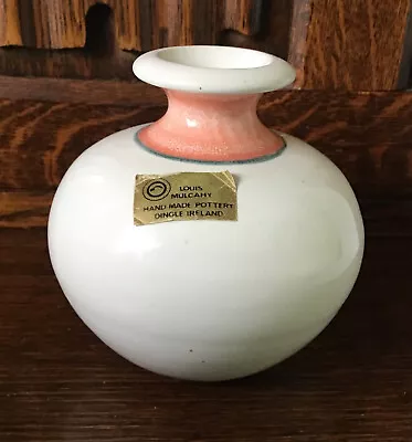 Buy Louis Mulcahy - Dingle Pottery Ireland - Hand Made Posy Vase - White/Peach. VGC. • 13.95£