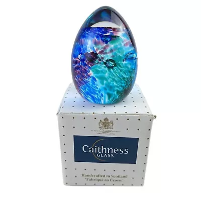 Buy Caithness Paperweight Fortune Collectable Glass Blue Pink Boxed + Card 2004 • 22£