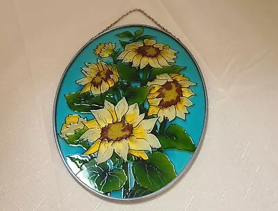 Buy Stained Glass Window Hanging Sunflowers Sun Catcher • 14.23£