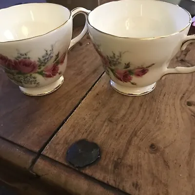 Buy 2 X Vintage Duchess Fine Bone China Velvet Rose  Scalloped Design Tea Cups • 7.99£