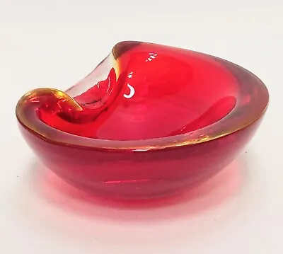 Buy 1960-70s, Murano, Red, Amber And Clear Sommerso Glass Bowl By Cenedese Vetri . • 39.25£