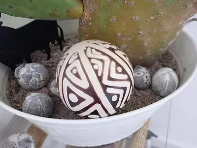 Buy Chulucanas Peru Pottery Deco Abstract Geometric Ceramic Globe Sphere Ball Flores • 15£