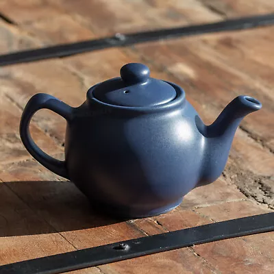 Buy Small Matt Navy Blue Teapot 450ml Stoneware Ceramic 2 Cup Tea Cafe Serving Pot • 15£
