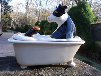 Buy Vintage Early Novelty Carlton Ware Friesian Cow In Bath Butter/cheese Dish(rare) • 99.99£