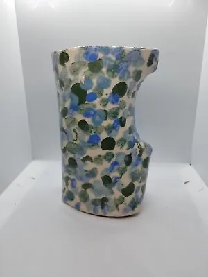 Buy Funky Retro Homemade Pottery Cup Planter Ceramic Glazed Smooth Large Multicolor • 17.07£