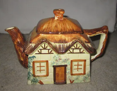 Buy Vtg Keele Street Pottery Thatched Roof Cottage Ware Staffordshire Novelty Teapot • 40.12£