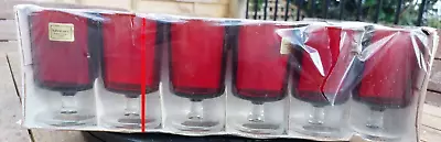 Buy 6 LUMINARC RETRO FRENCH 1970s RUBY RED WINE GLASSES 3.5 Inches/ 9cms X  2 Inches • 16.99£