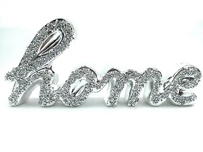 Buy New Silver Sparkle Ornament Bling Crushed Diamond Crystallized Home Letter Gift • 13.99£