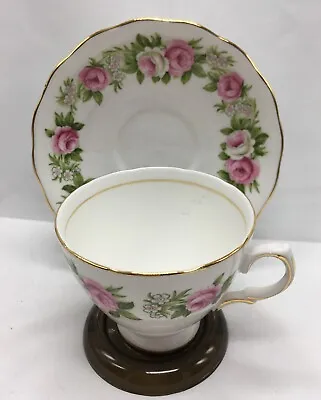 Buy Colclough Bone China Tea Cup/ Saucer Set Rose Pattern #7132 • 14.23£