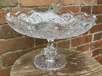 Buy Heavy Bohemia Czech Pedestal Round Crystal Bowl- Queen Lace - 12” Wide See Desc • 19.99£
